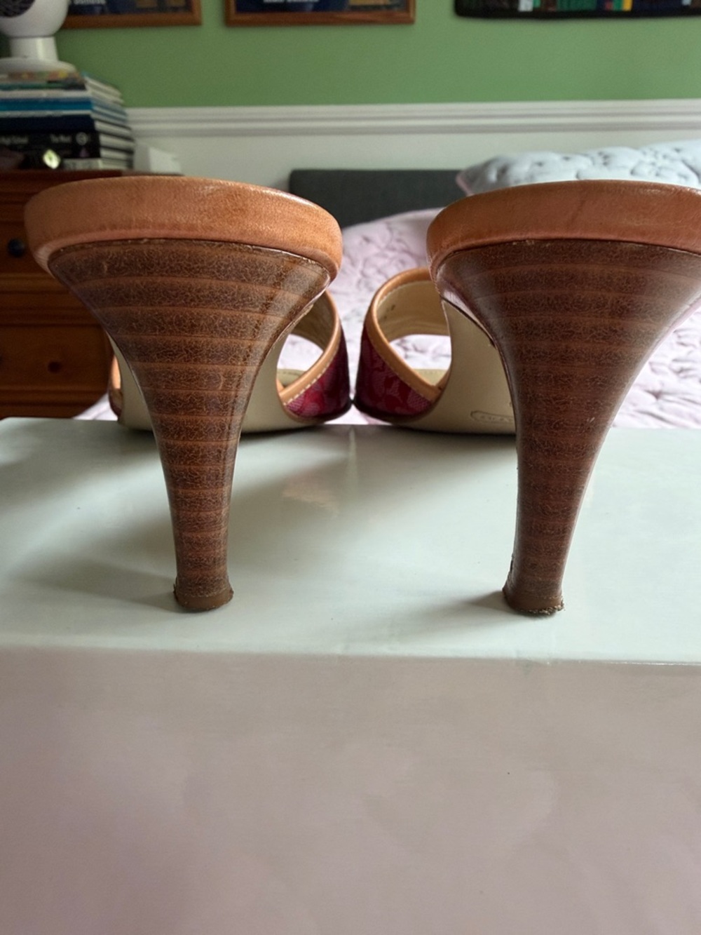 Coach Rose Signature Slide Mules with Tan Trim - Picture 8 of 11